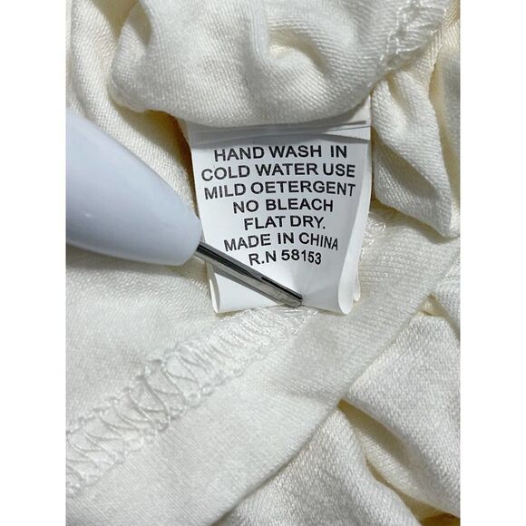 Raga Haley Dress Cold Shoulder Sheer Lace Frayed Mini Gypsy White Cutout Small - Picture 9 of 16